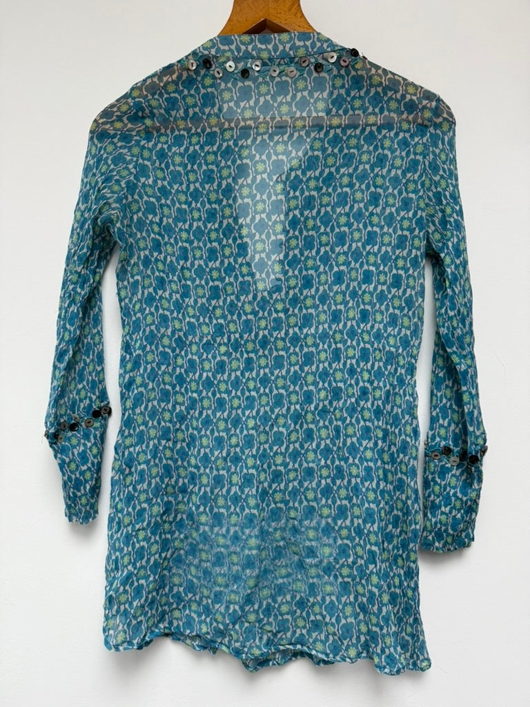 Zenggi Top zijde maat S blauw