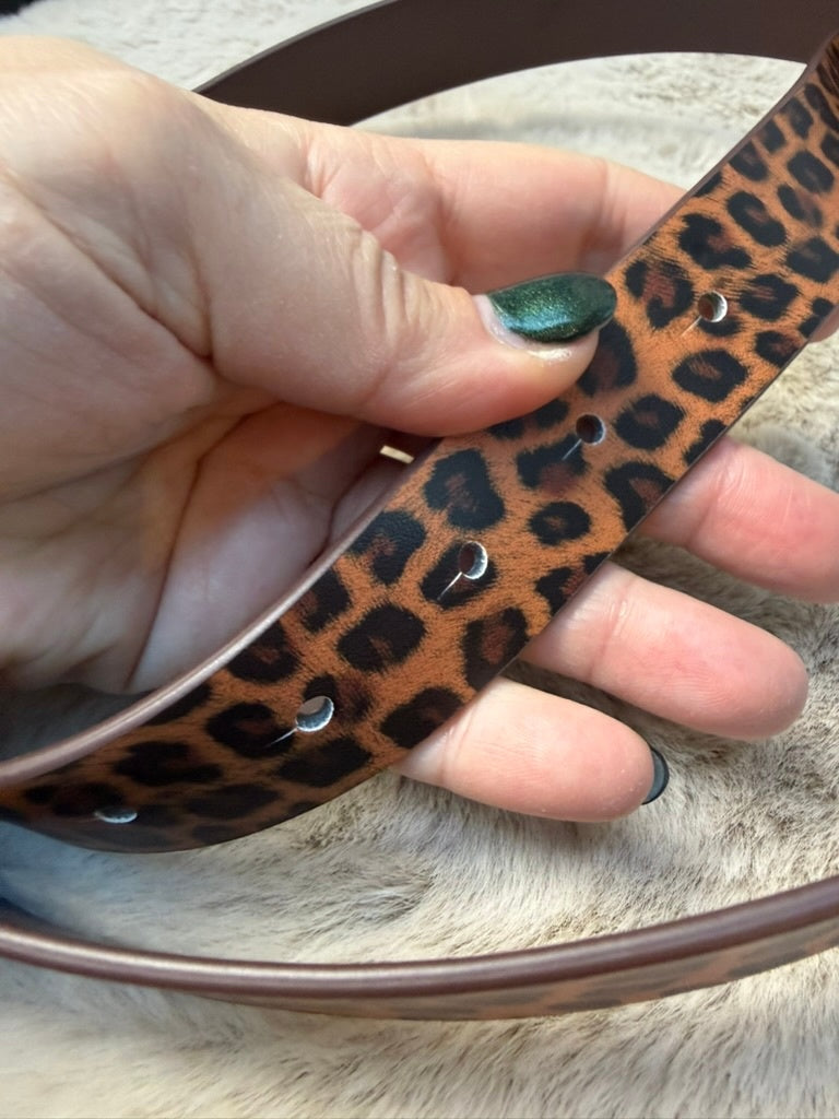 Cavaill Class Belt maat 85 Bruin en zwart luipaard