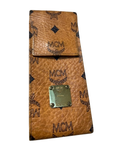 MCM Pennenmapje Bruin met zwart bedrukt logo patroon