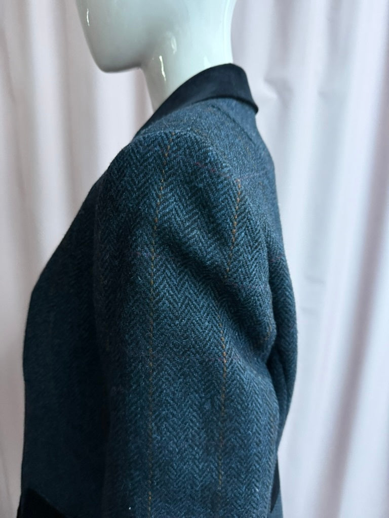 Sheltland Jasje maat 42 Donkerblauw met zwart