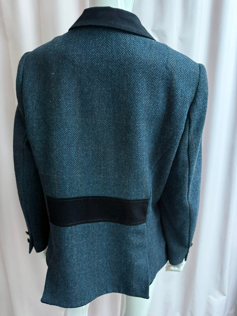 Sheltland Jasje maat 42 Donkerblauw met zwart