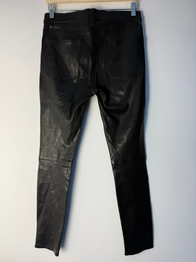 FRAME Leren skinny maat 28 zwart