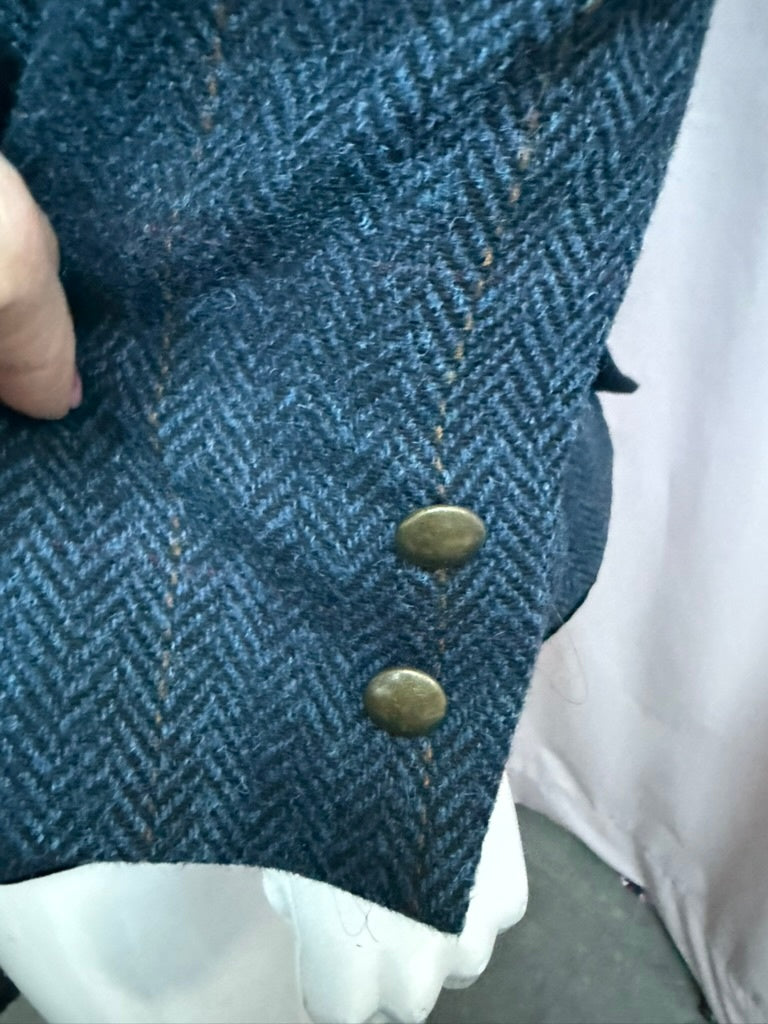 Sheltland Jasje maat 42 Donkerblauw met zwart