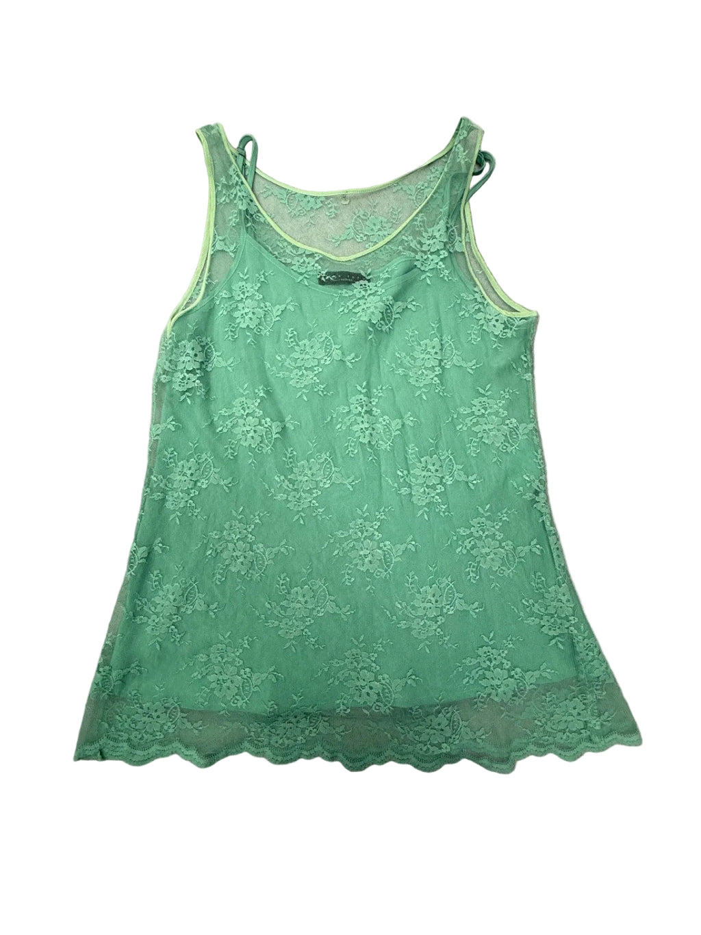 Twinset groene kanten top