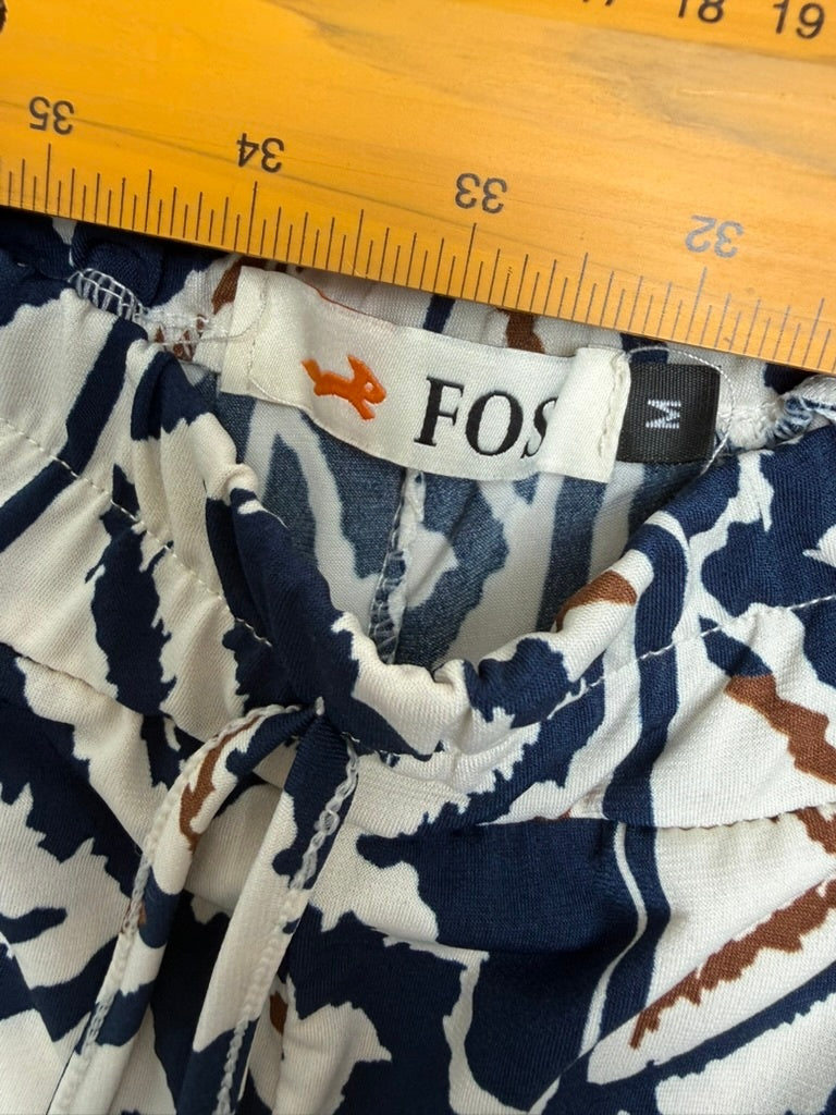 FOS Broek maat M Wit, donkerblauw en bruin