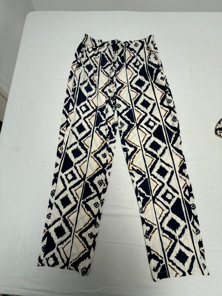 FOS Broek maat M Wit, donkerblauw en bruin