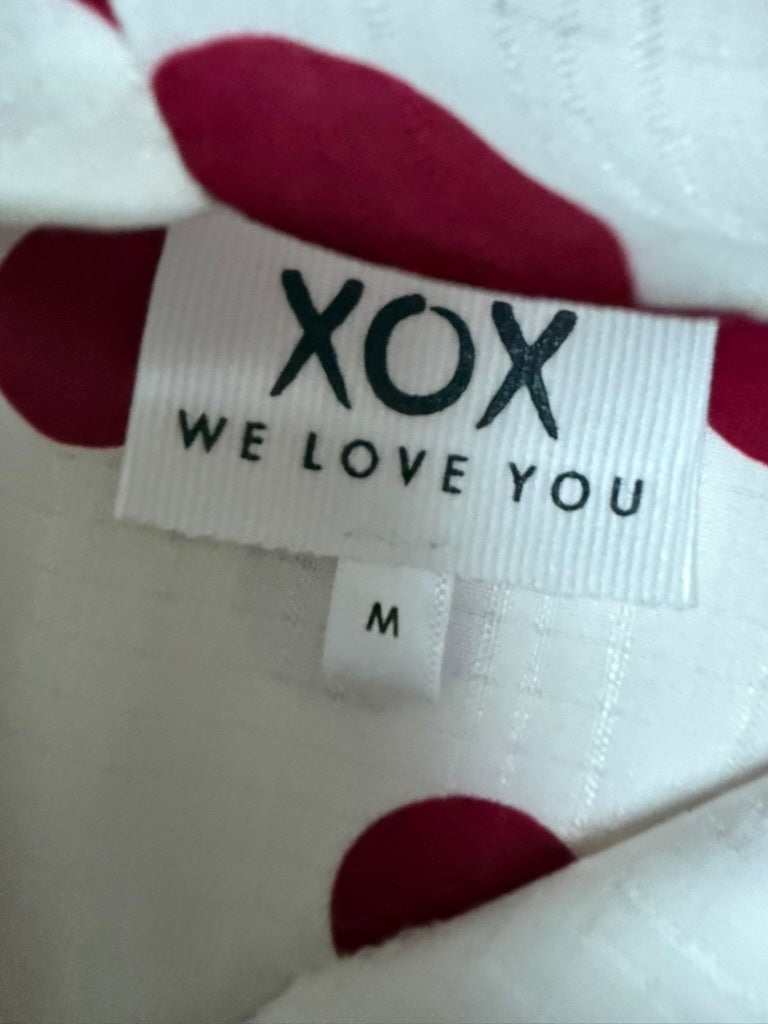 XOX We Love You Jurk maat M Wit met bordeauxrode stippen