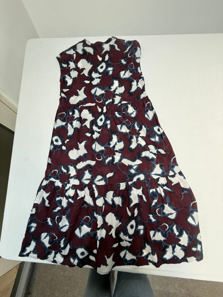 Opus Jurk maat 38 Bordeaux, wit en blauw