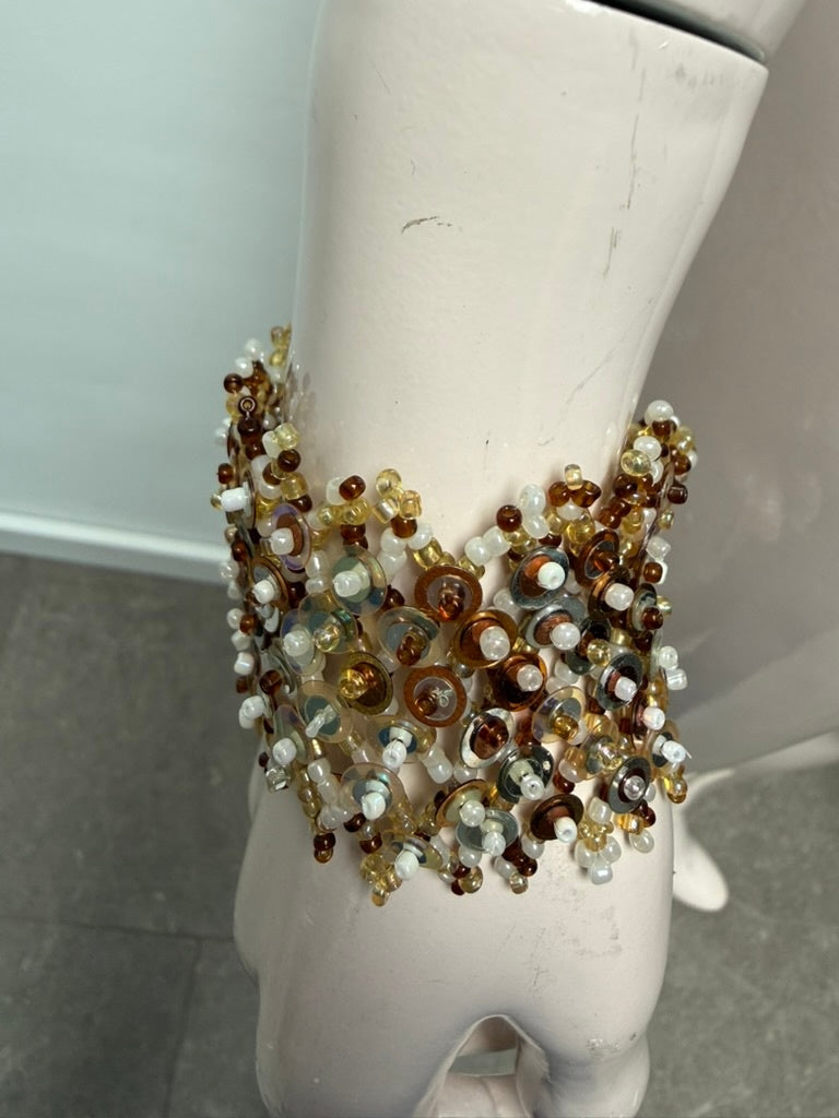 Armband maat One size Multicolor, goud, bruin en wit