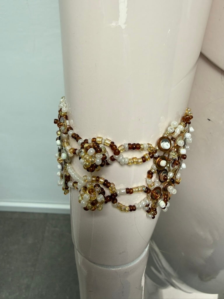 Armband maat One size Multicolor, goud, bruin en wit