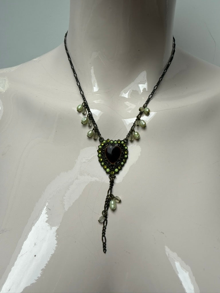 Onbekend Ketting maat One size Zwart, groen