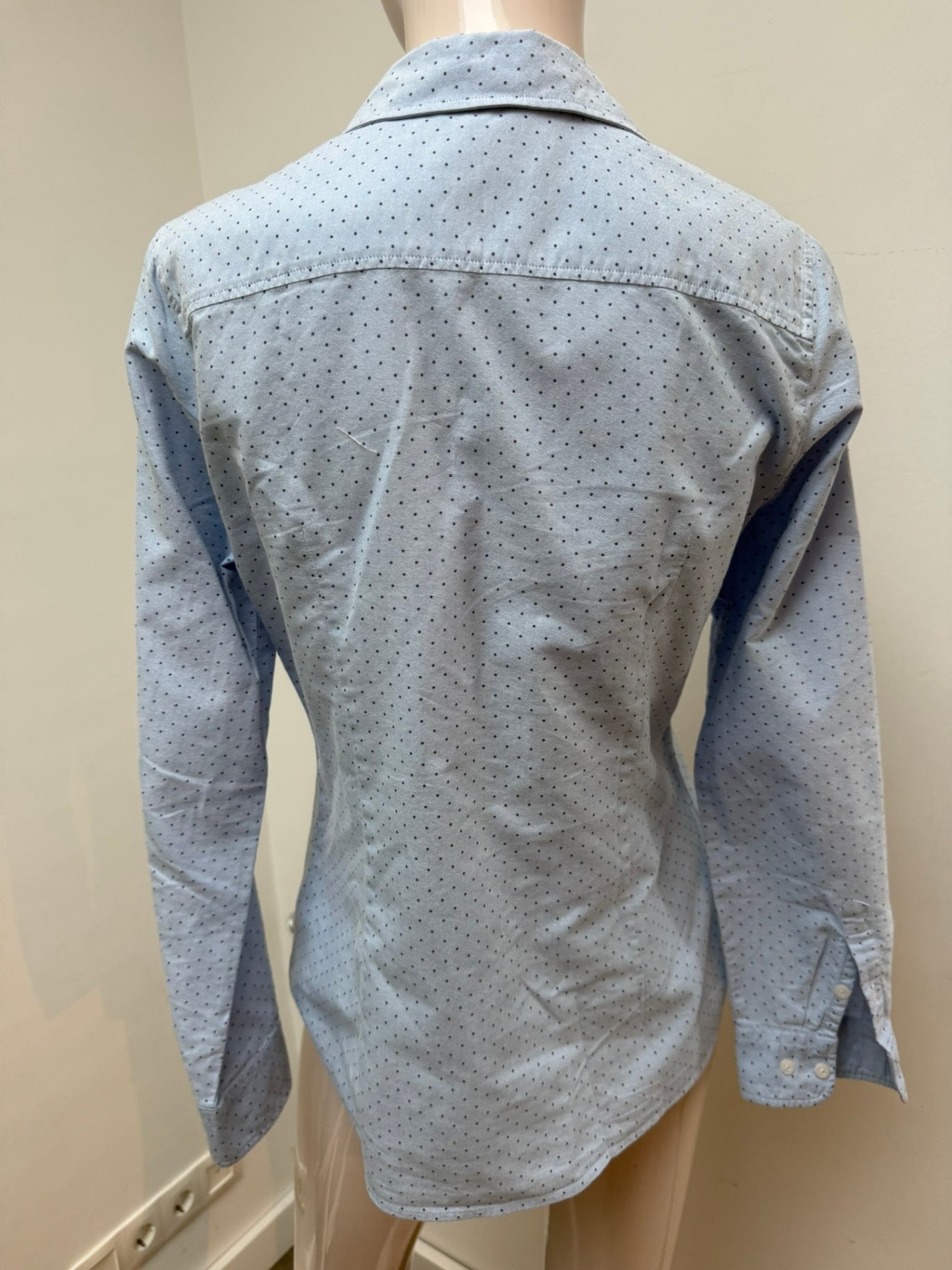 Christian Berg Essentials Blouse maat 38 Lichtblauw met donkerblauwe stippen