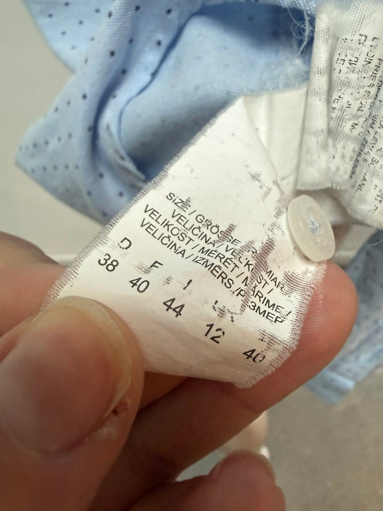 Christian Berg Essentials Blouse maat 38 Lichtblauw met donkerblauwe stippen