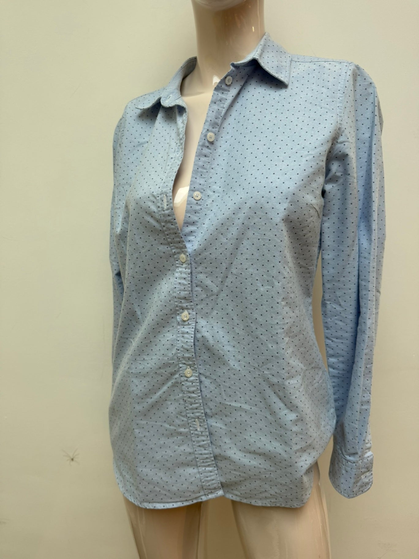 Christian Berg Essentials Blouse maat 38 Lichtblauw met donkerblauwe stippen