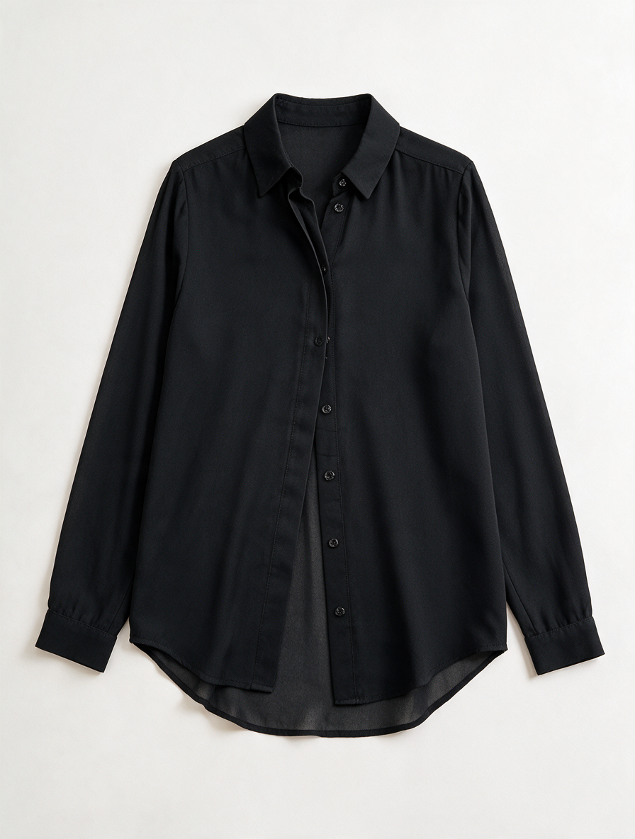 Dante6 - Blouse - zwart, doorknoopsluiting, lange mouwen - 36