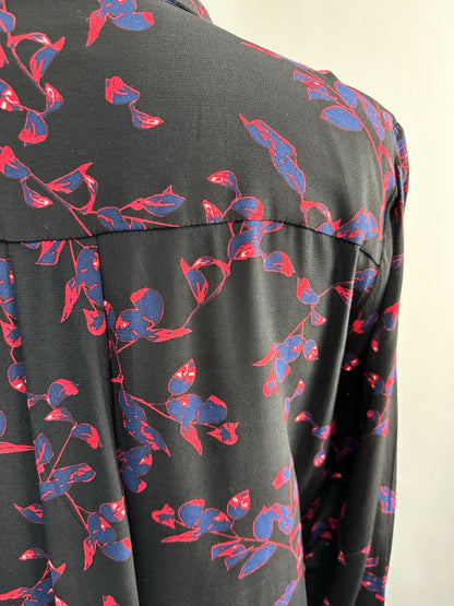 Modström zwarte gebloemde blouse maat S