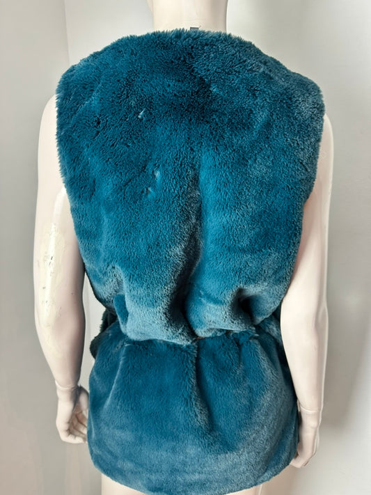 Rituals fake fur bodywarmer petrol maat L/XL