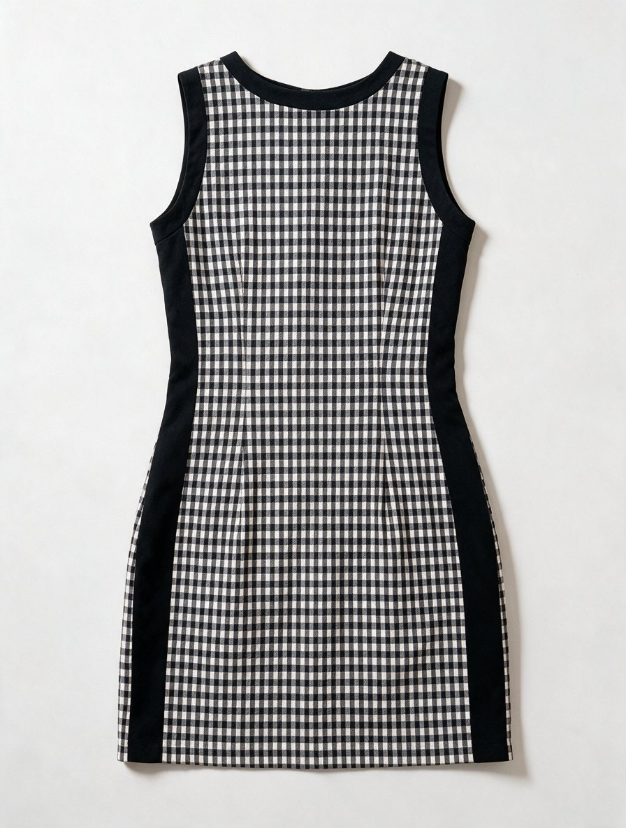 Caroline Biss - Jurk - zwart-wit geruit, mouwloos, ritssluiting voor - L