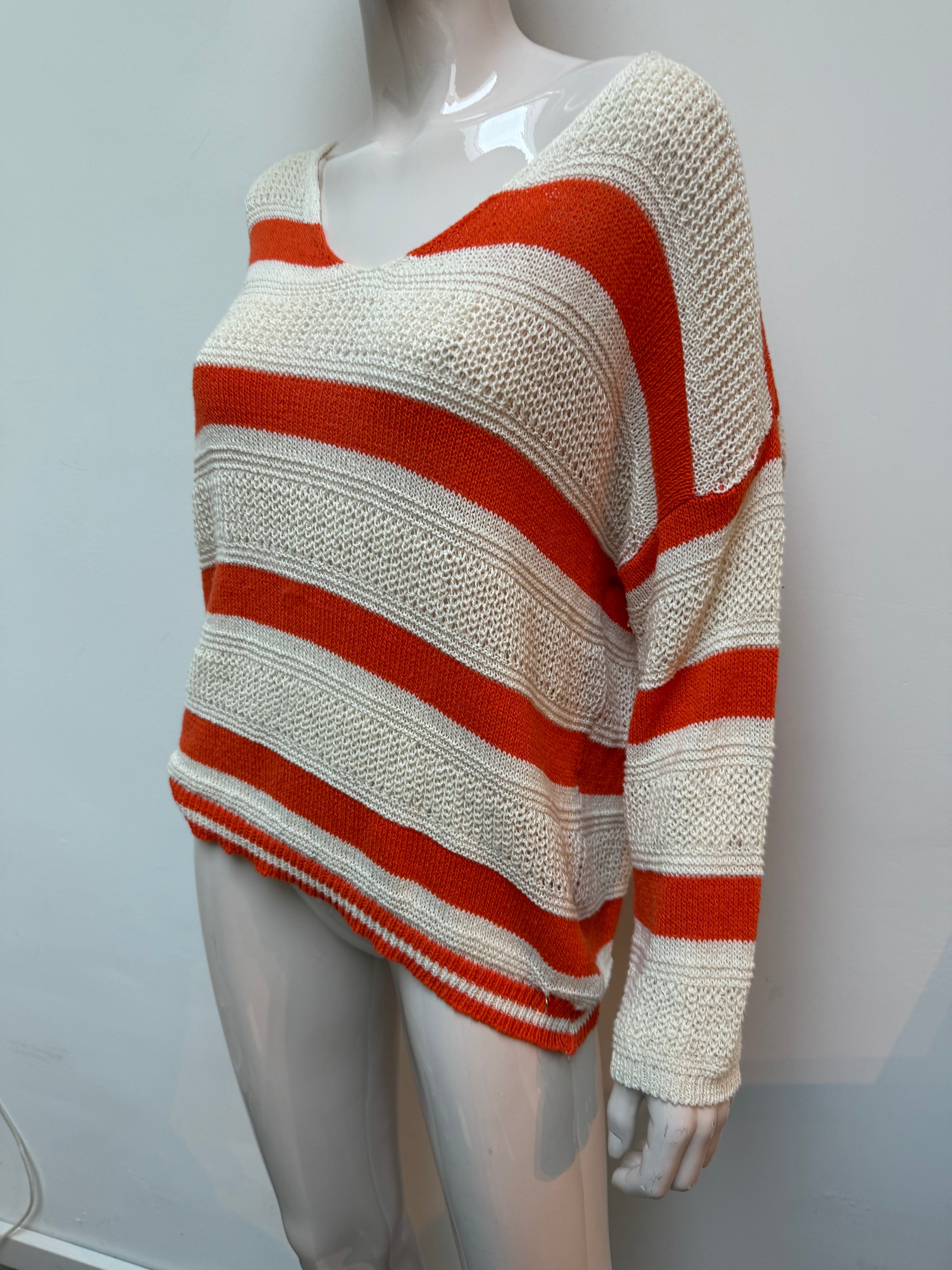 Amelie & Amelie trui beige/oranje maat M/L