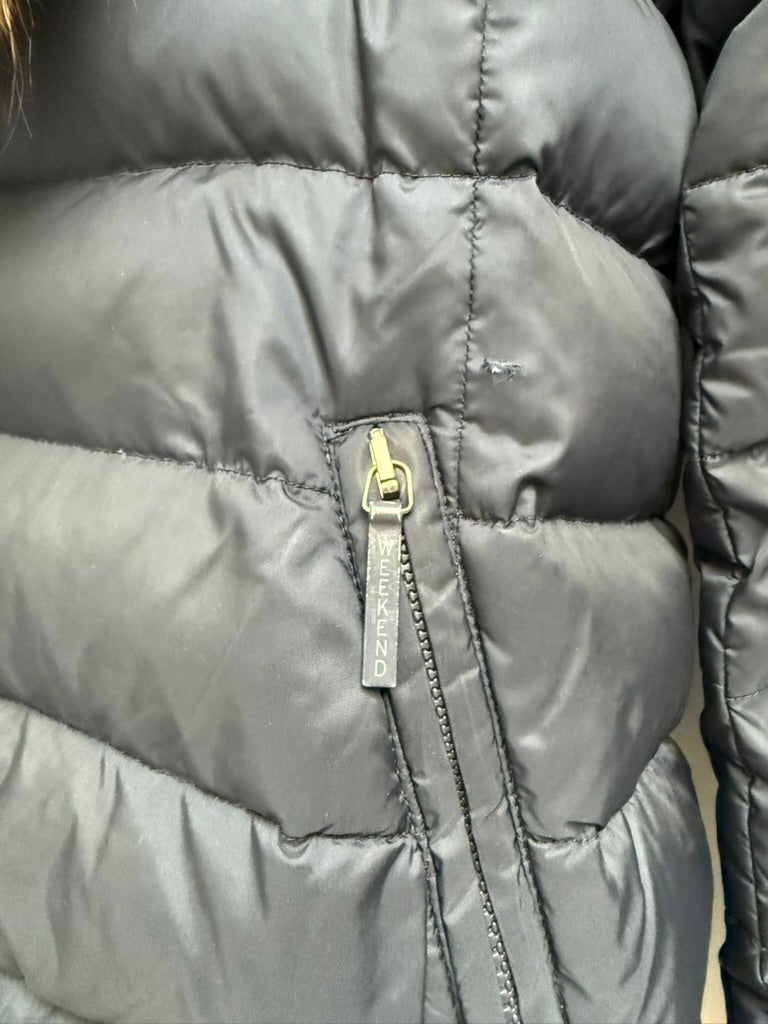 WEEKEND MaxMara - Jas - blauw, gewatteerd, afneembare bontkraag - L