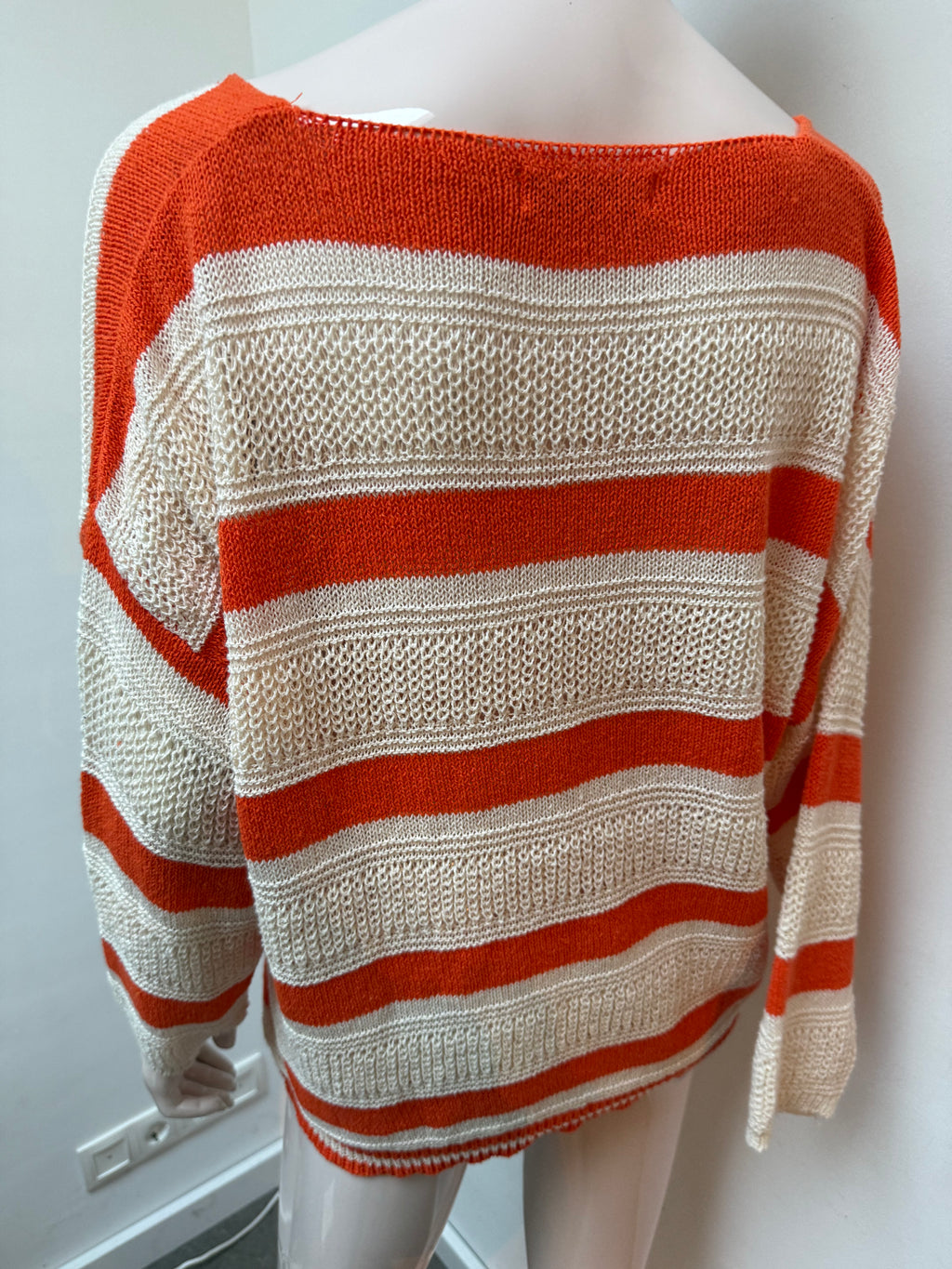 Amelie & Amelie trui beige/oranje maat M/L