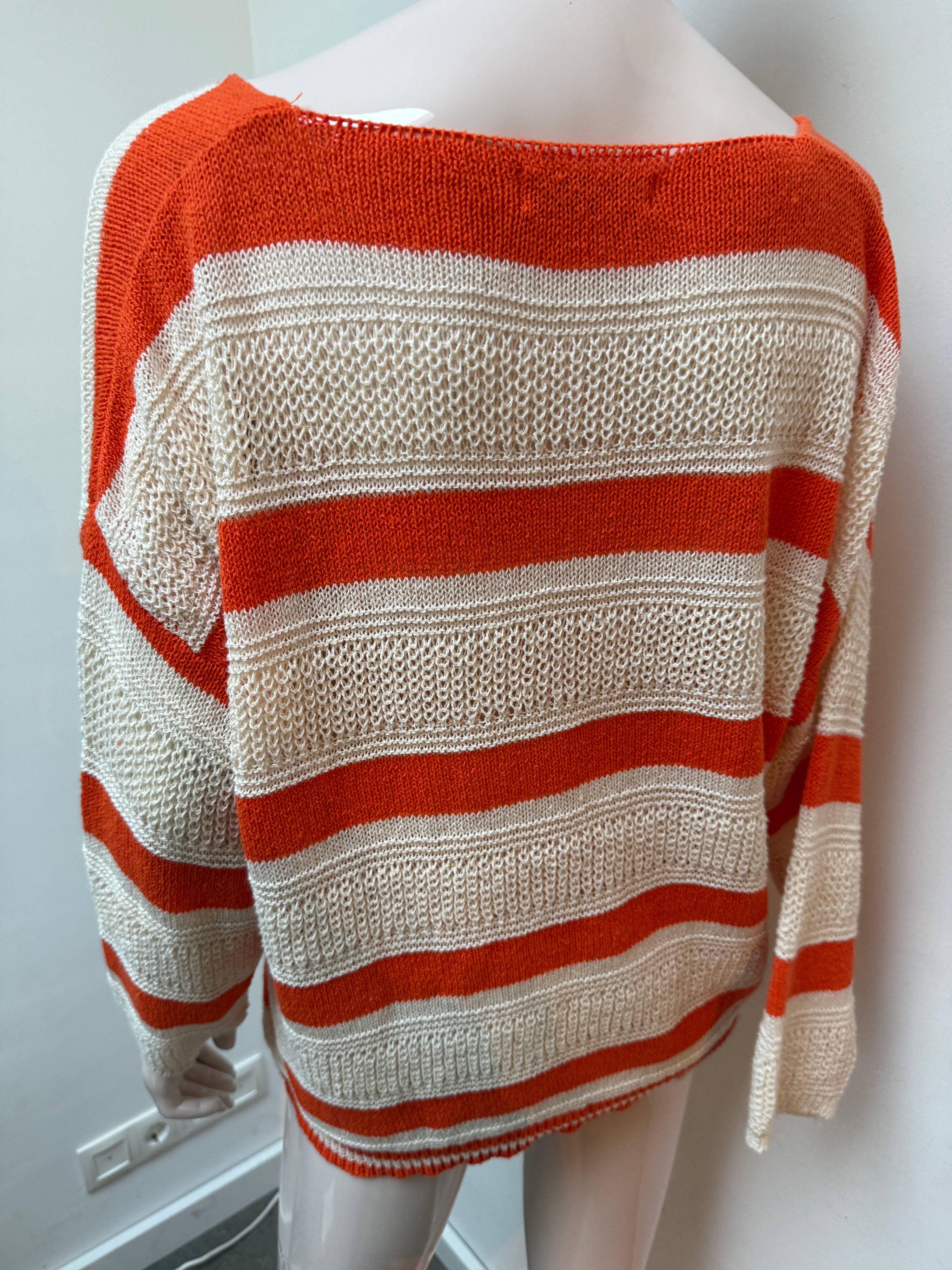 Amelie & Amelie trui beige/oranje maat M/L