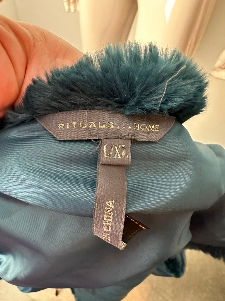 Rituals fake fur bodywarmer petrol maat L/XL
