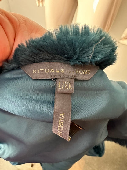 Rituals fake fur bodywarmer petrol maat L/XL