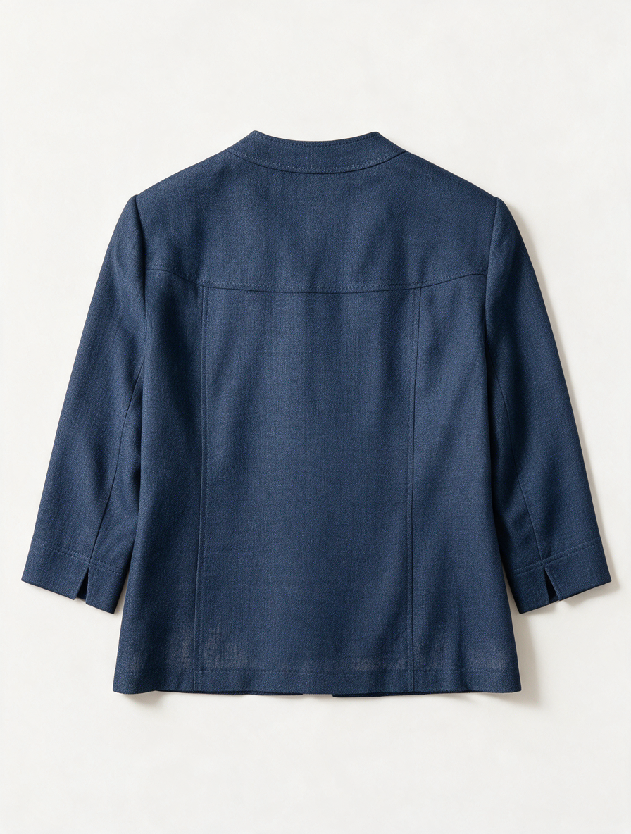 SOMMERMANN - Blazer - blauw, kraagloos, 3/4 mouw - XL