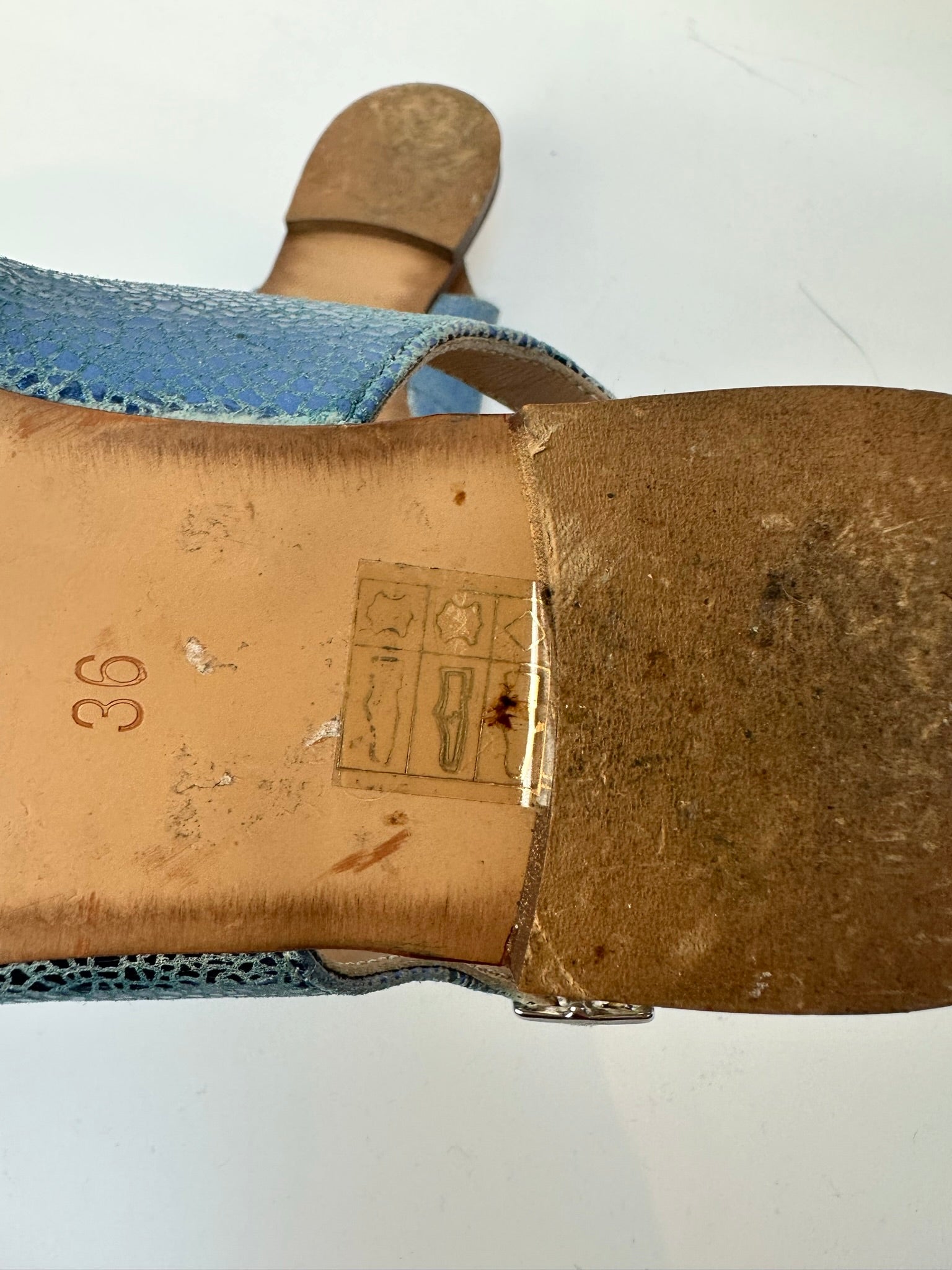 Manfield blauw metallic slingback ballerina's maat 36