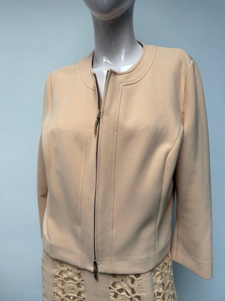 Caroline Biss - Blazer - beige, ritssluiting, driekwart mouwen - L