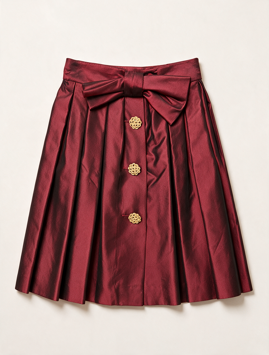 Alain Manoukian Paris - Rok - bordeaux, plooirok, strikdetail - XS