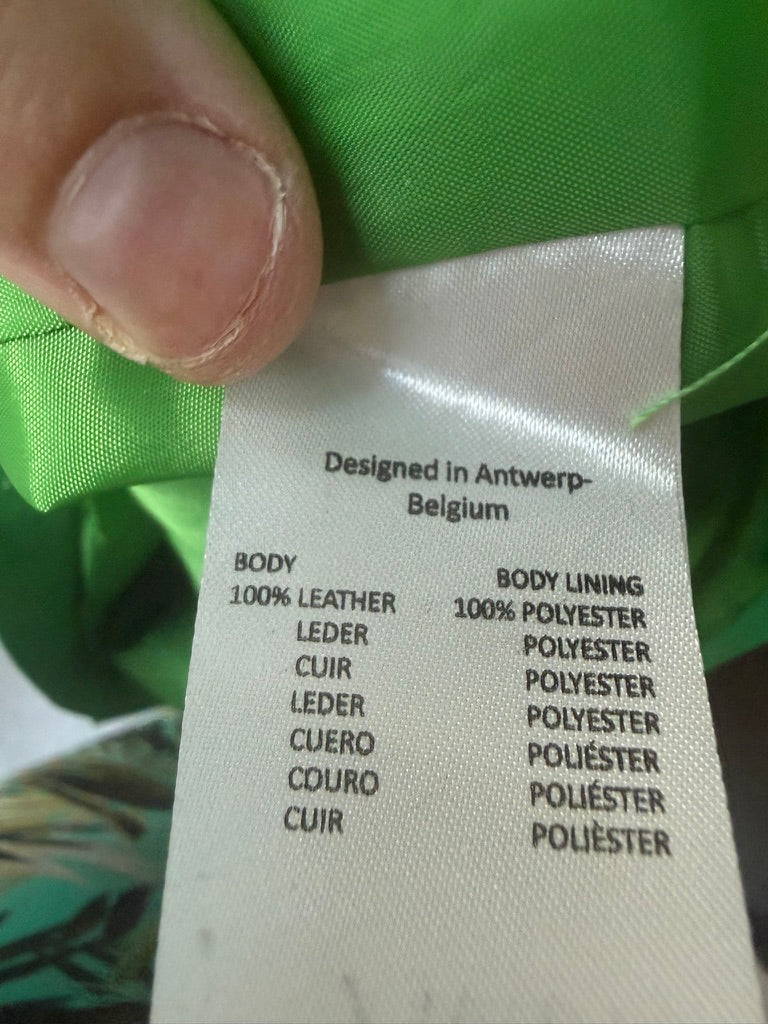 Van Hassels leren Jurk maat 38 Groen