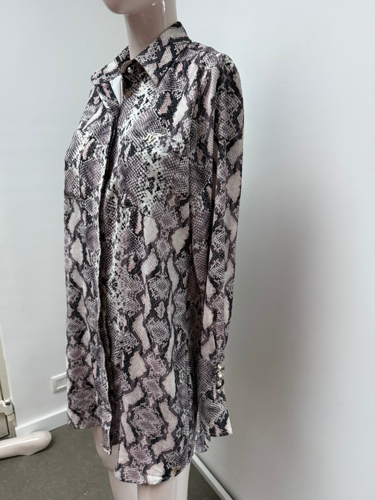 JOSH V - Blouse/tuniek - slangenprint, knoopsluiting - M