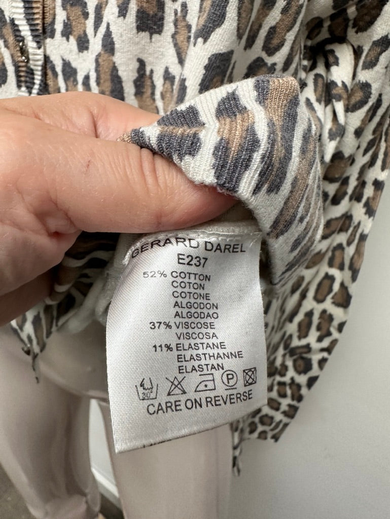 GERARD DAREL - Vest - panterprint, ronde hals, knoopsluiting - M