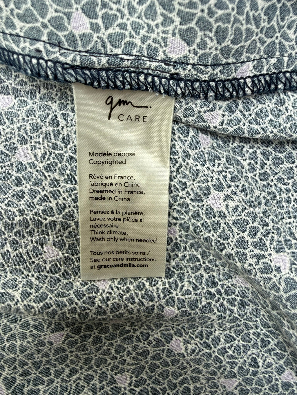 Grace & Mila midi rok met bloemenprint maat M – navy/lila