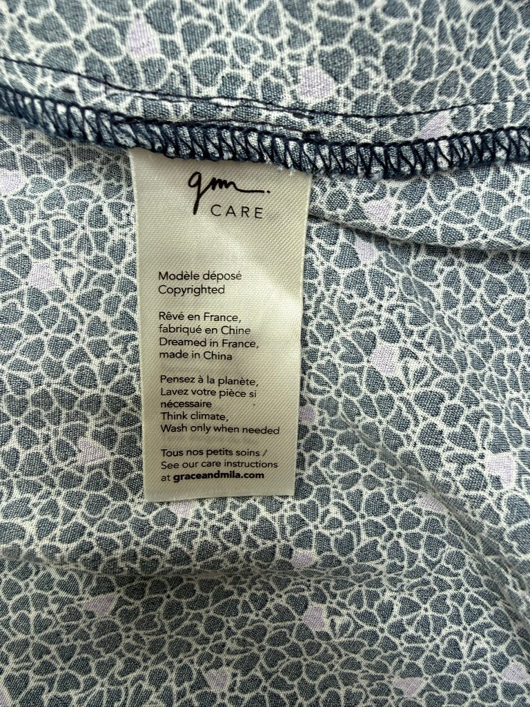 Grace & Mila - Rok - zwart-wit bloemenpatroon, asymmetrische knopenrij, midi-lengte - M