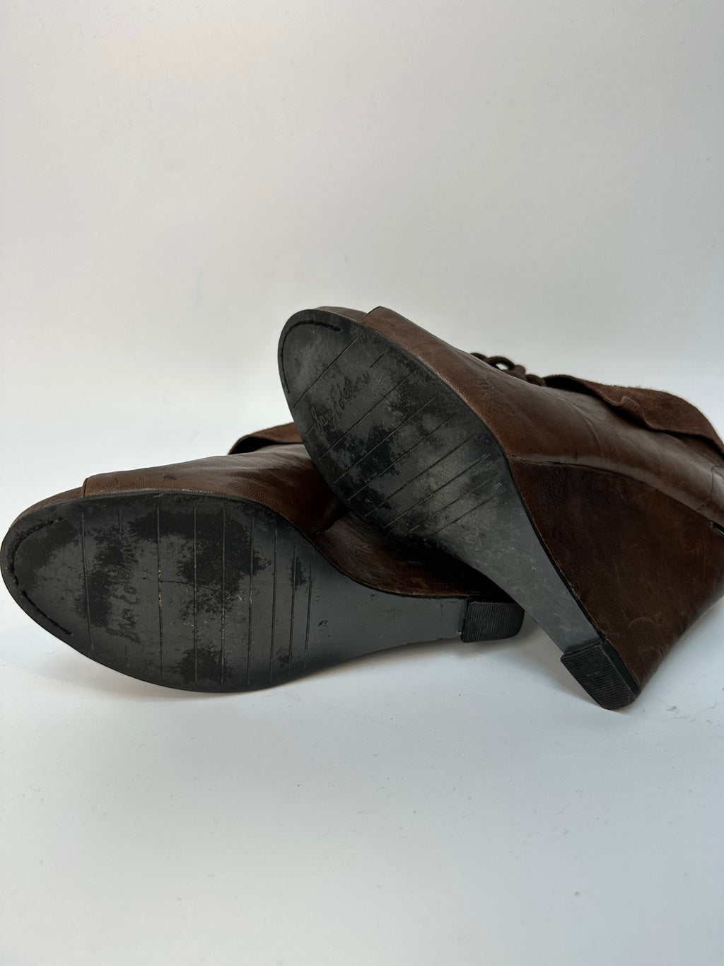 Sam Edelman bruine peeptoe wedge maat 7,5 (38)