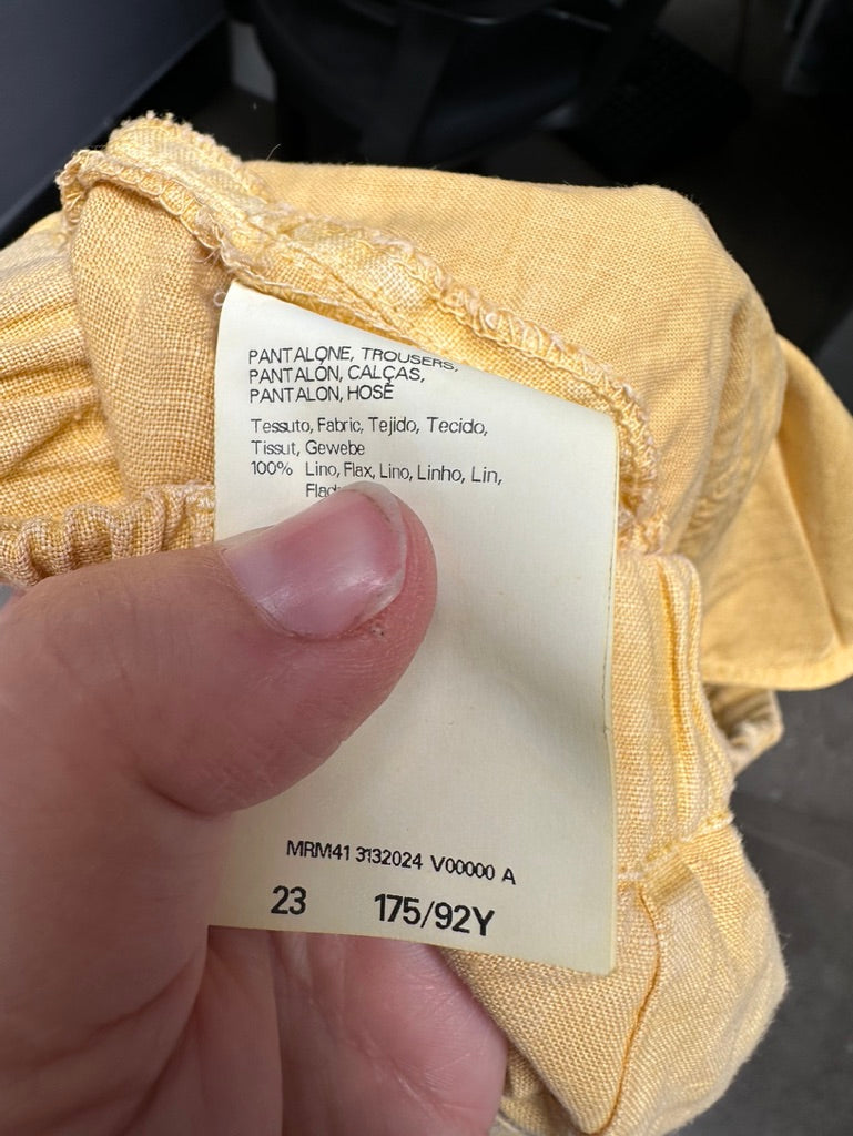 Marina Rinaldi gele linnen broek maat 44