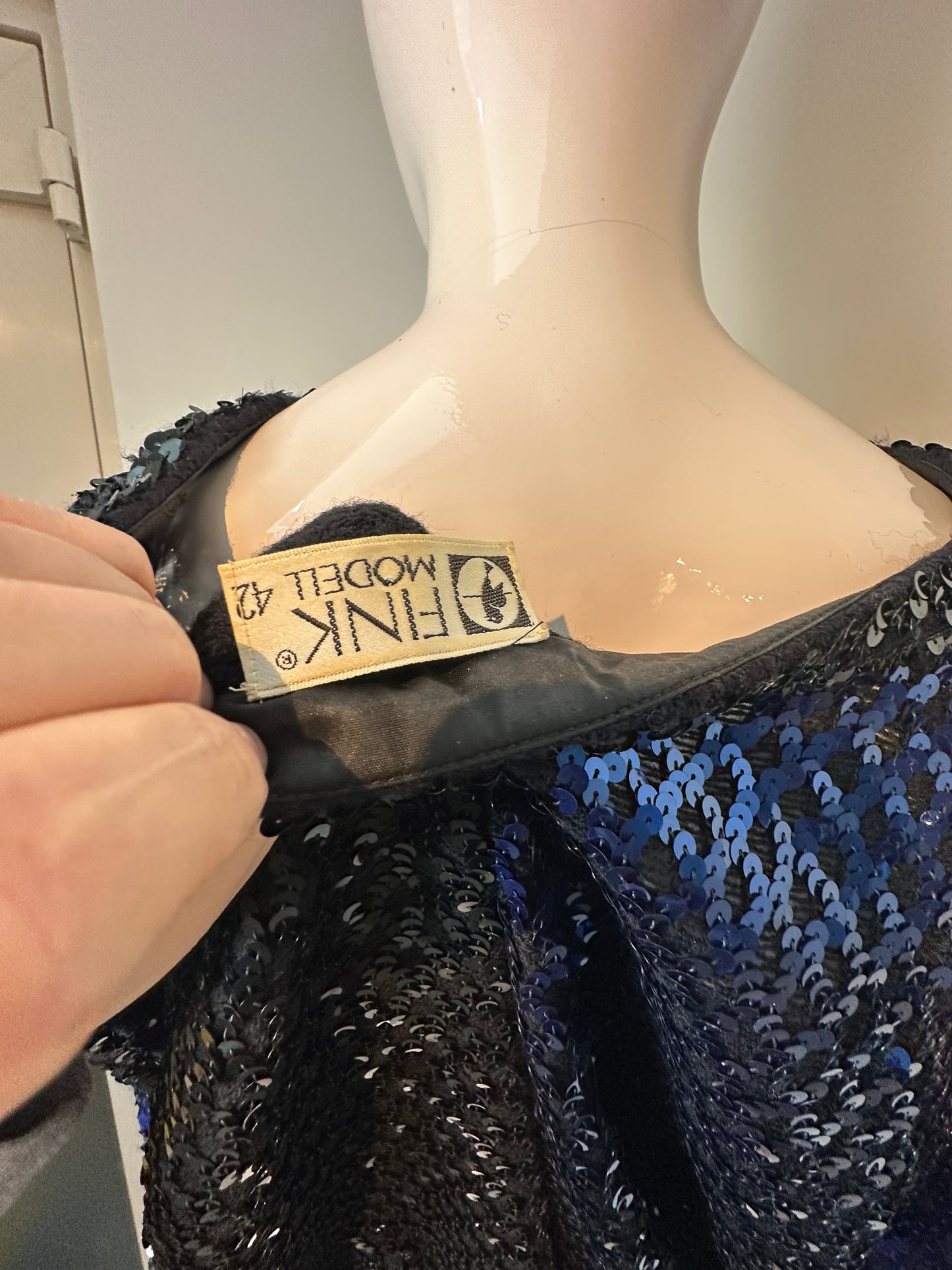 Fink Modell vintage pailletten top maat 42