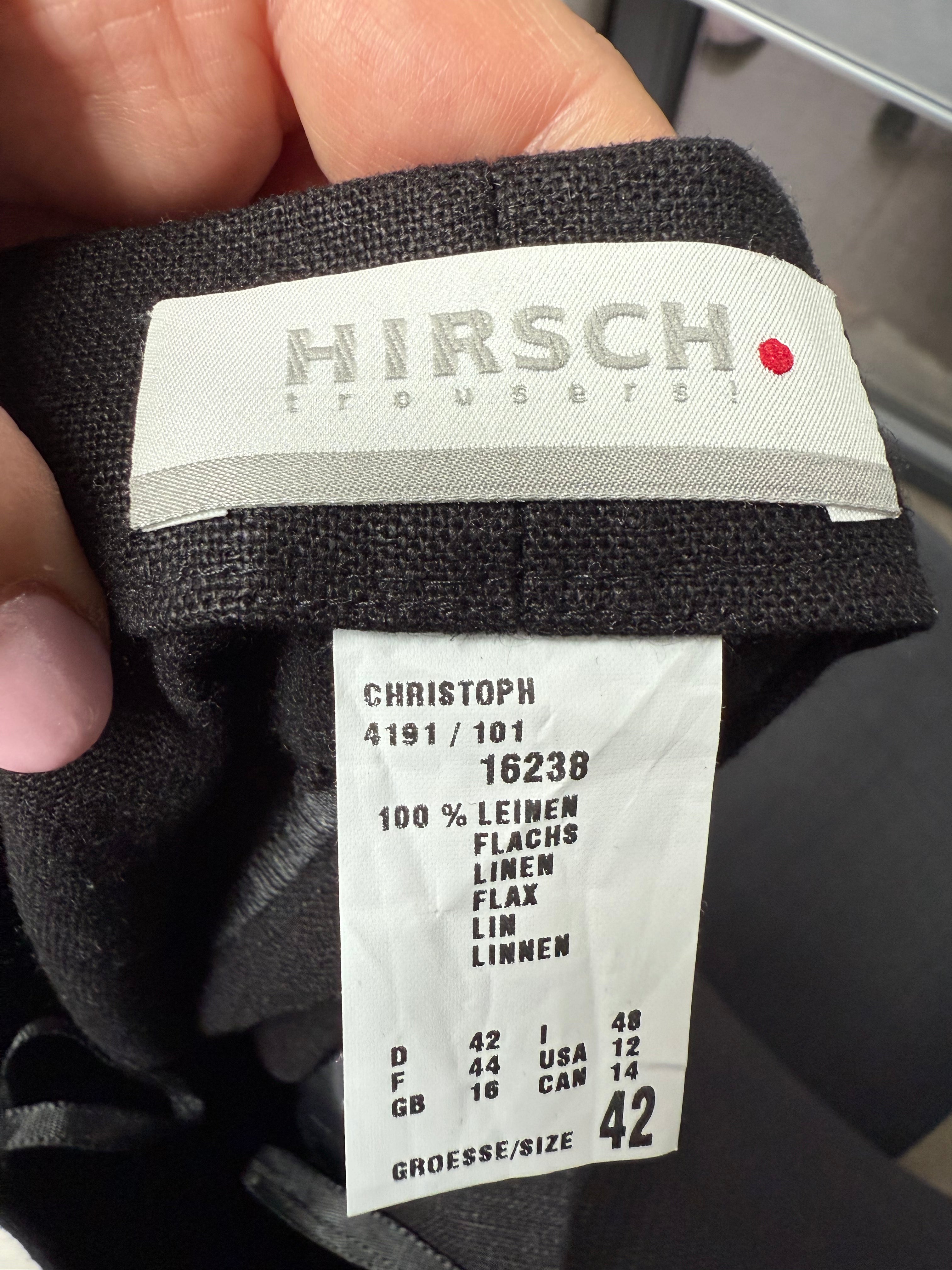 Hirsch linnen broek maat 40 zwart