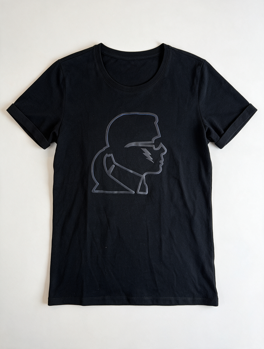 KARL LAGERFELD - T-shirt - zwart, grafische print, ronde hals - XS