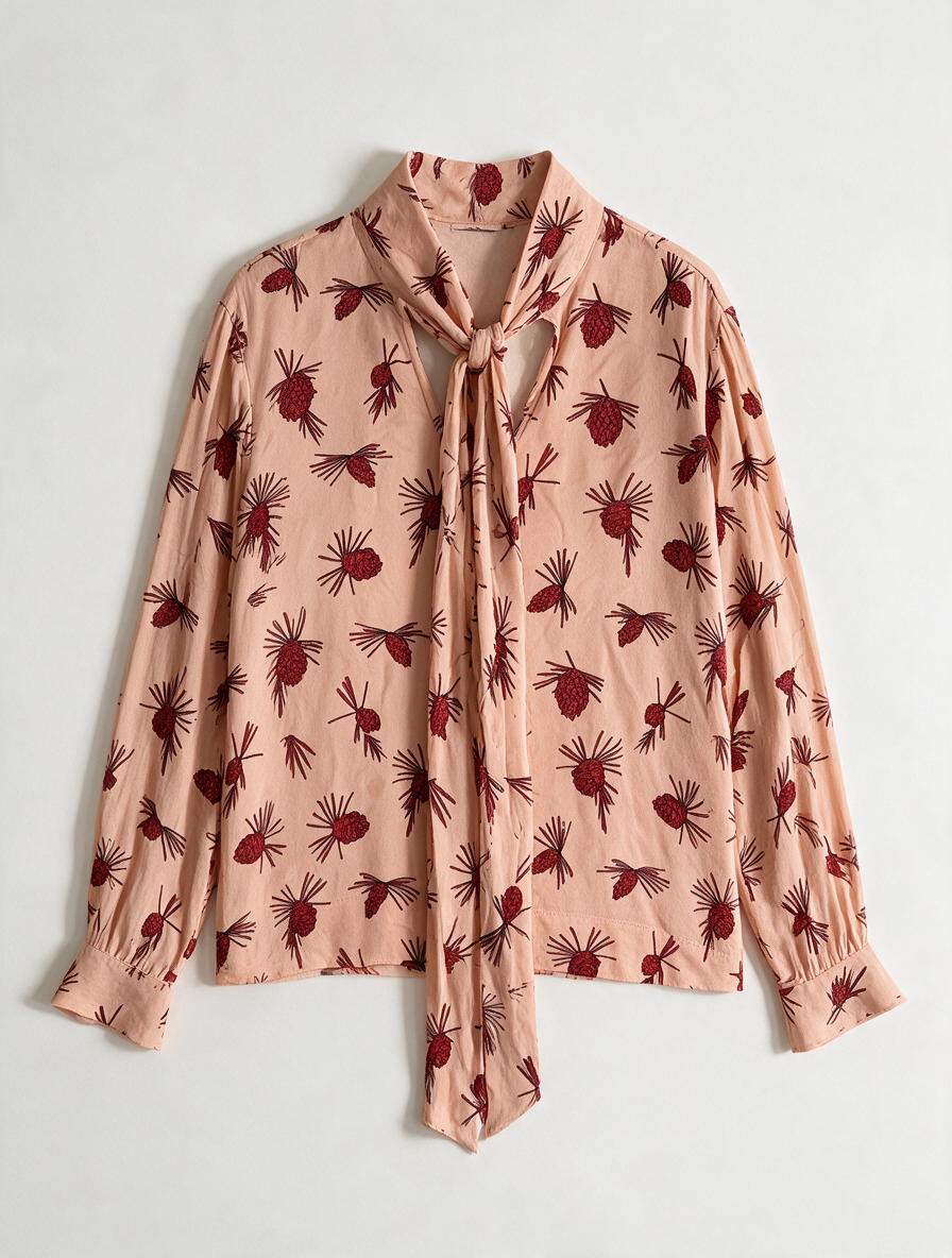 Essentiel Antwerp - Blouse - roze, mouwloos, strikkraag - S