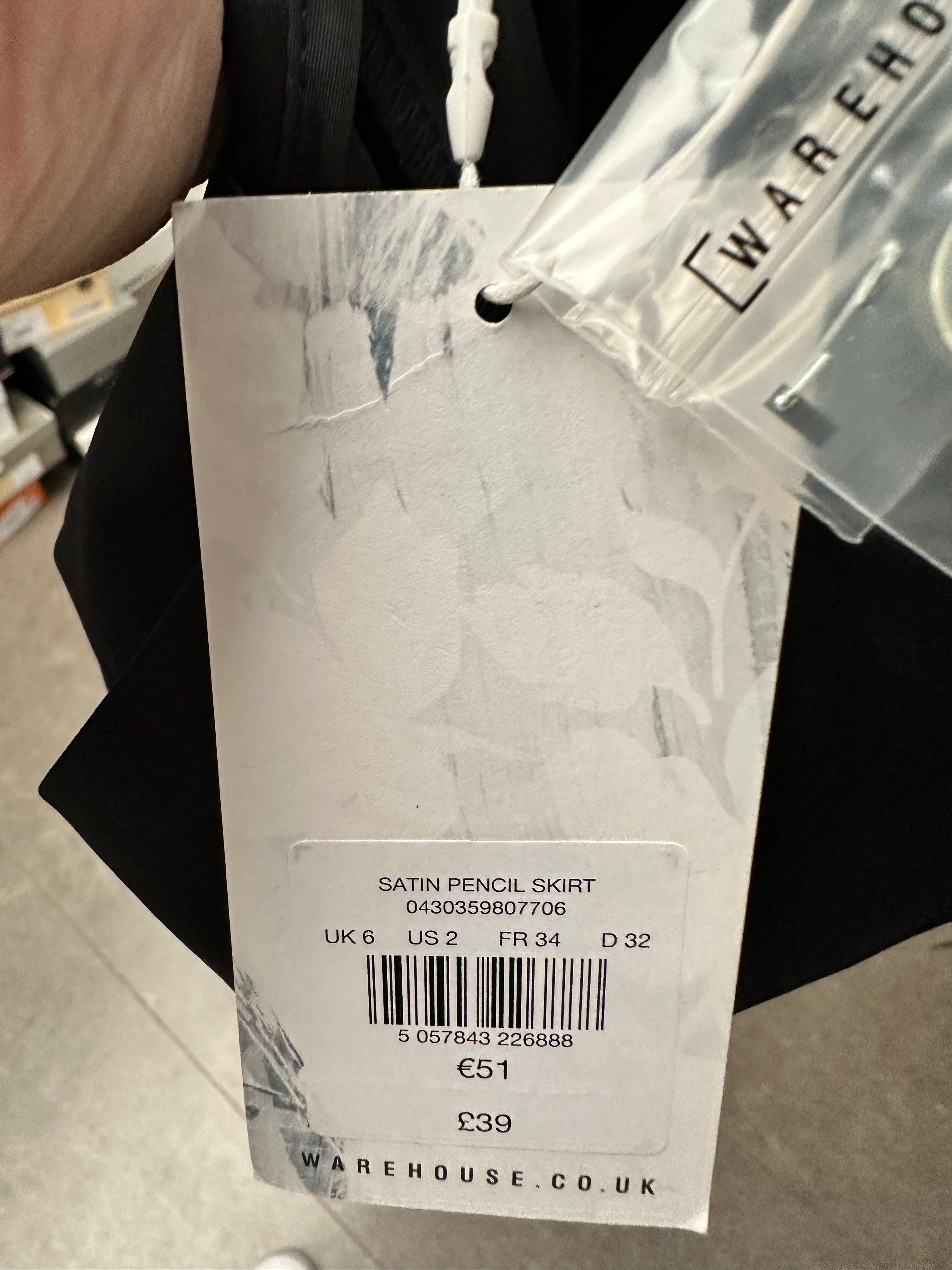 Warehouse zwarte kokerrok maat 34