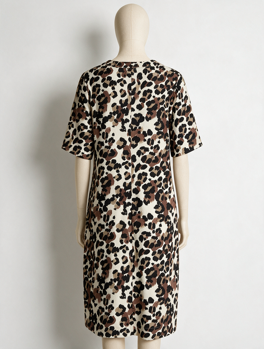 Studio Anneloes - Jurk - panterprint, V-hals, stretch