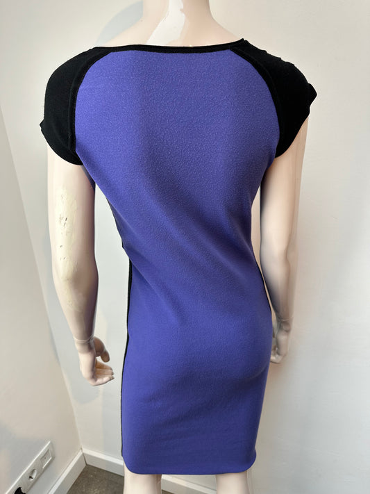 Marc Cain bodycon jurk zwart/paars maat M