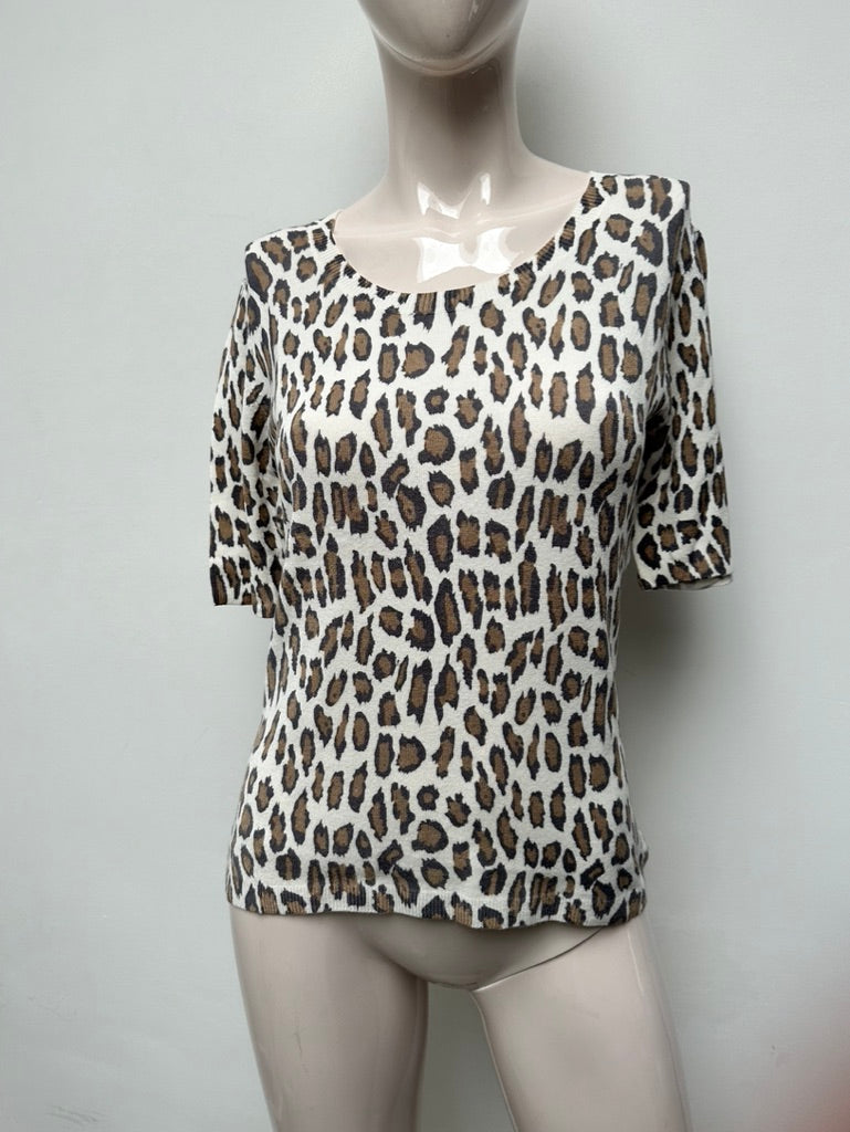 Gerard Darel - T-shirt - panterprint, ronde hals, korte mouw - M