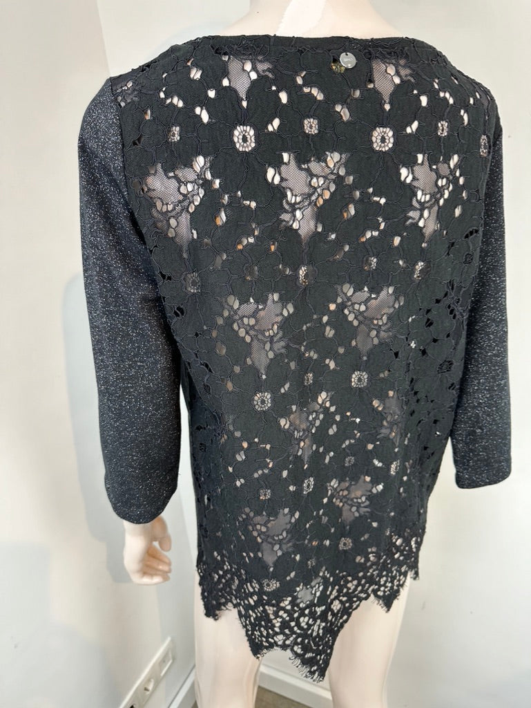 Liu Jo zwarte top met kant maat L