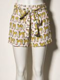 FABIENNE CHAPOT - Short - dierenprint, elastische tailleband, strikceintuur - S