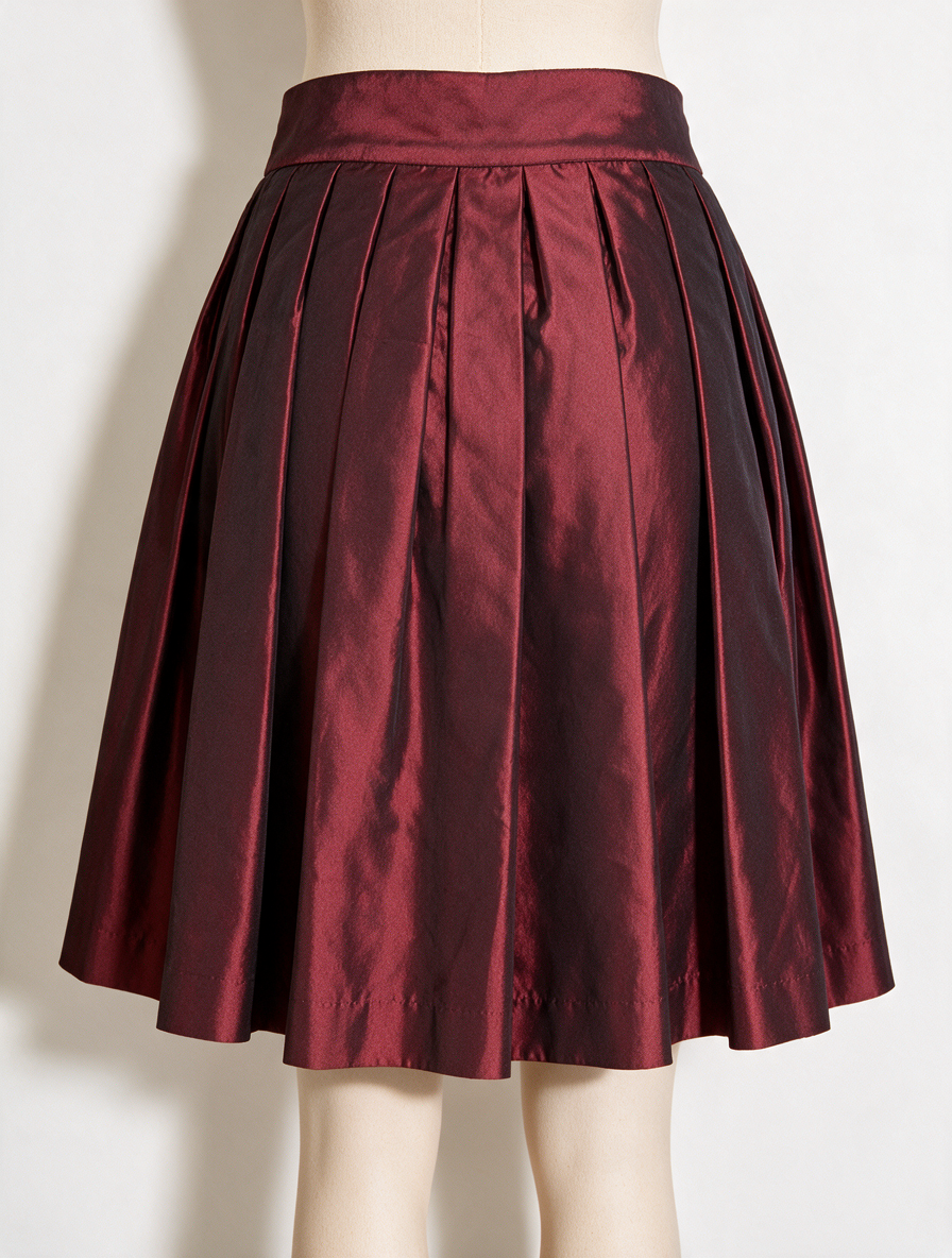 Alain Manoukian Paris - Rok - bordeaux, plooirok, strikdetail - XS
